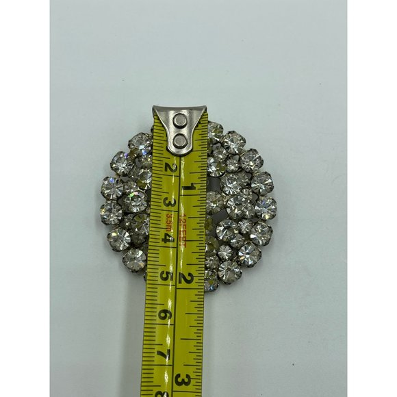 Vintage Unsigned High End Rhodium Plated & Rhinest - Picture 3 of 5
